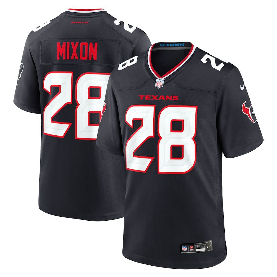 Men Houston Texans 28 Joe Mixon Nike Navy Game NFL Jersey